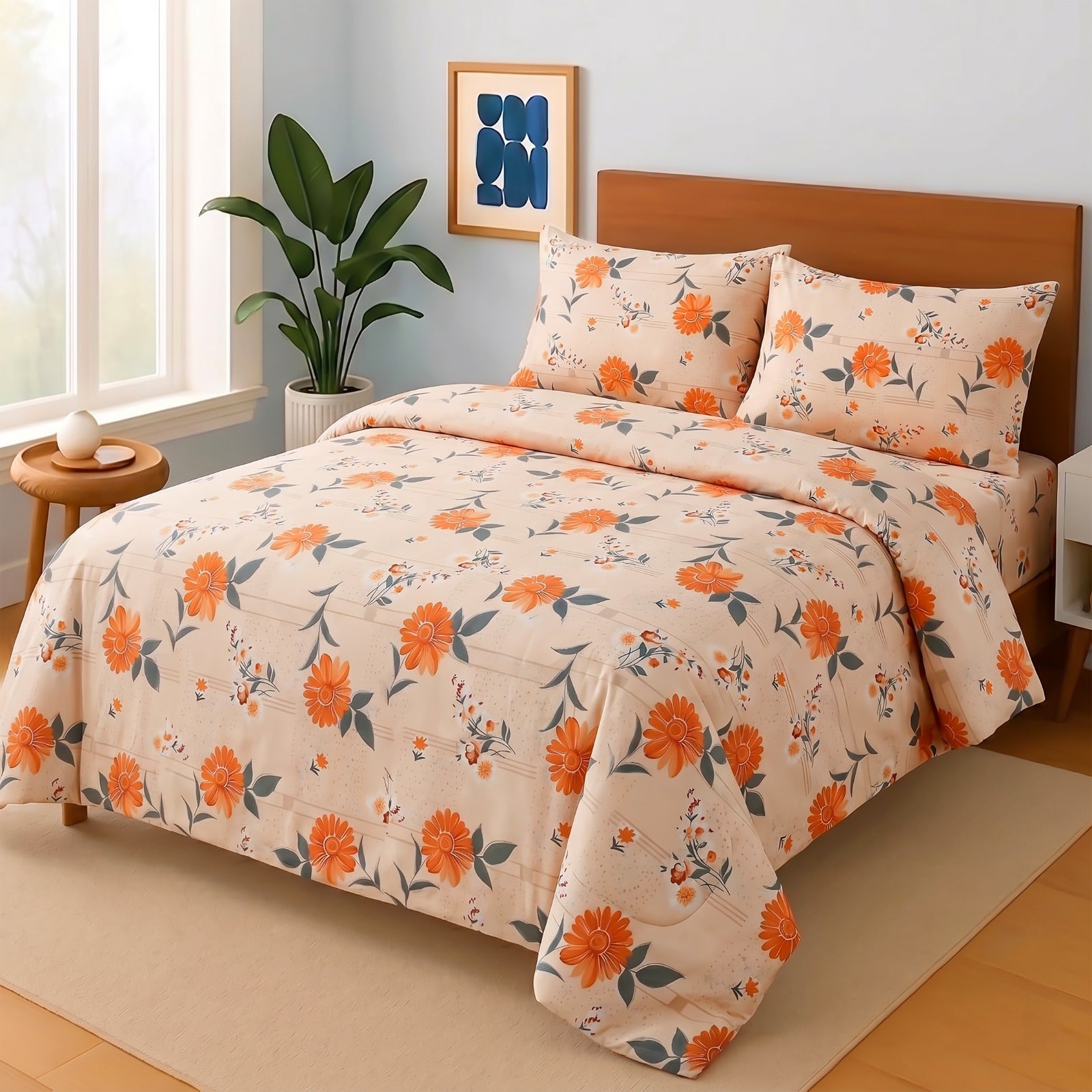 Cotton King Size Double Bed Sheet [D-7558]