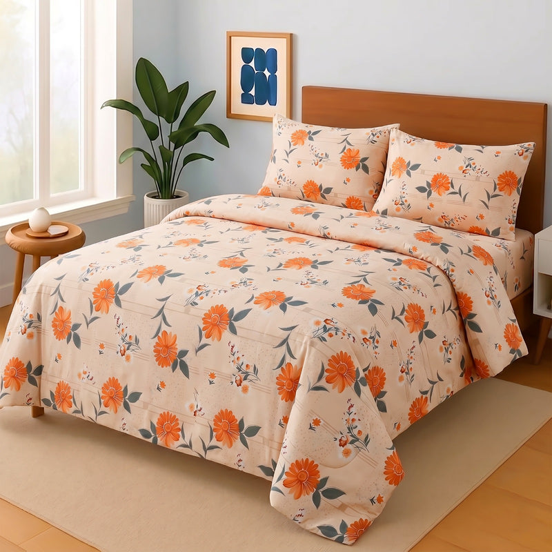 Cotton King Size Double Bed Sheet [D-7558]