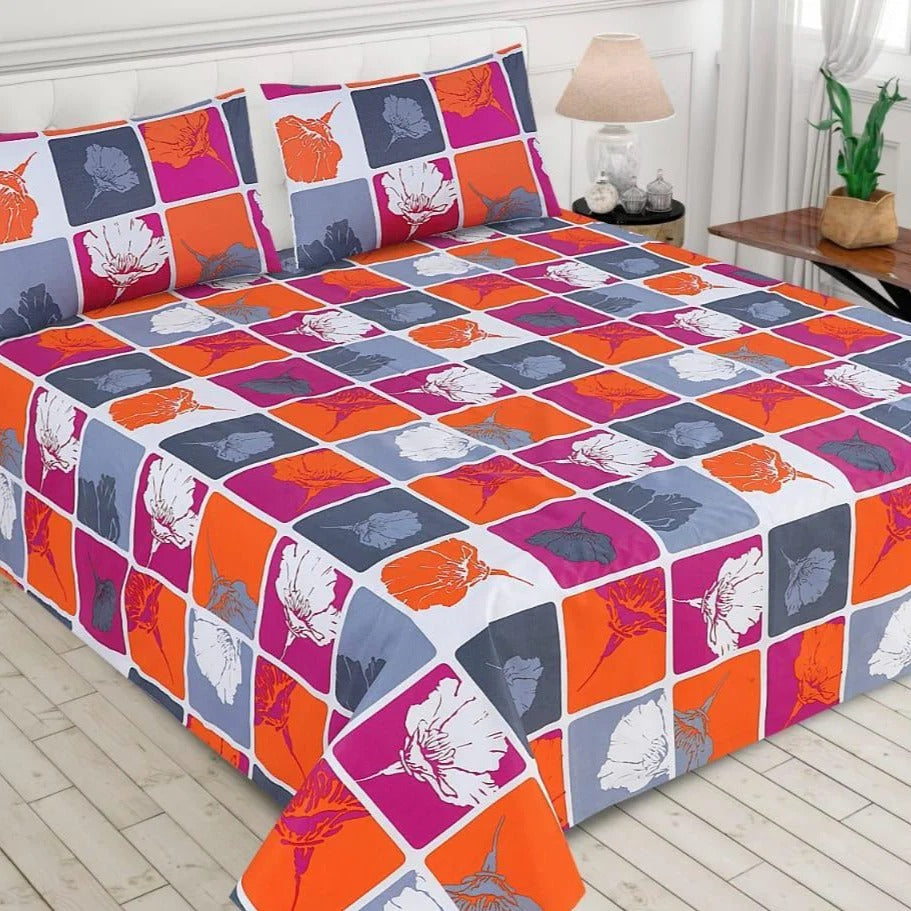 Cotton King Size Double Bed Sheet [D-7582]
