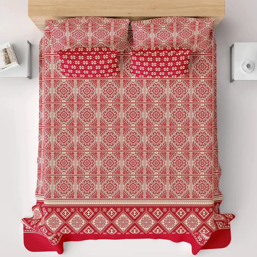 Cotton King Size Double Bed Sheet [D-7584]