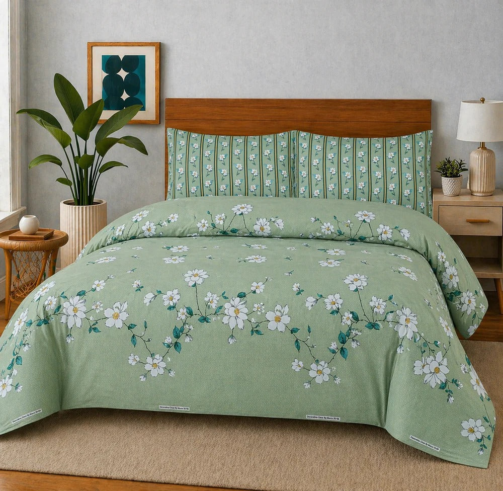 Cotton King Size Double Bed Sheet [D-7586]