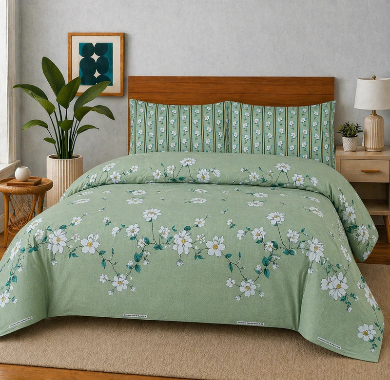 Cotton King Size Double Bed Sheet [D-7586]