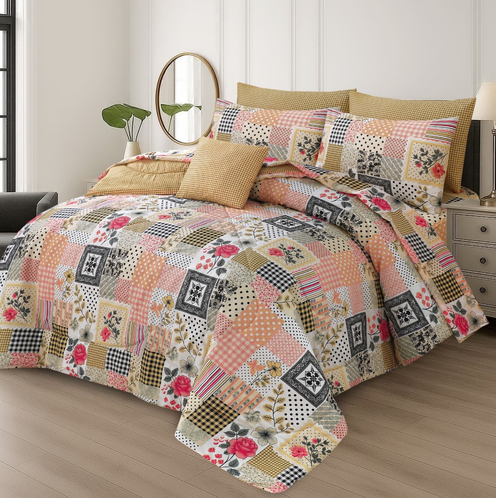 7Pcs Comforter Set King Size Design KCC 606