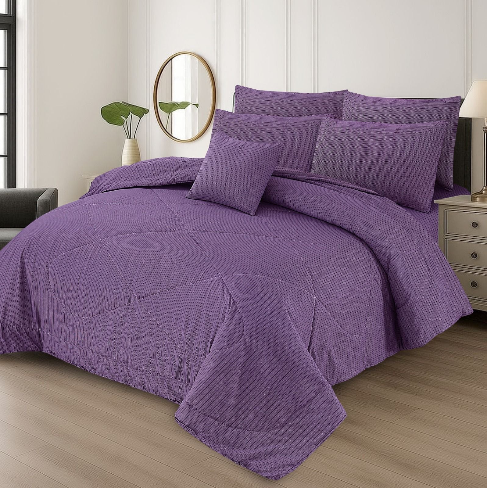 7Pcs Comforter Set King Size Design KCC 617