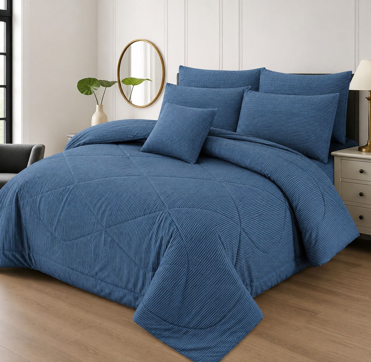 7Pcs Comforter Set King Size Design KCC 616