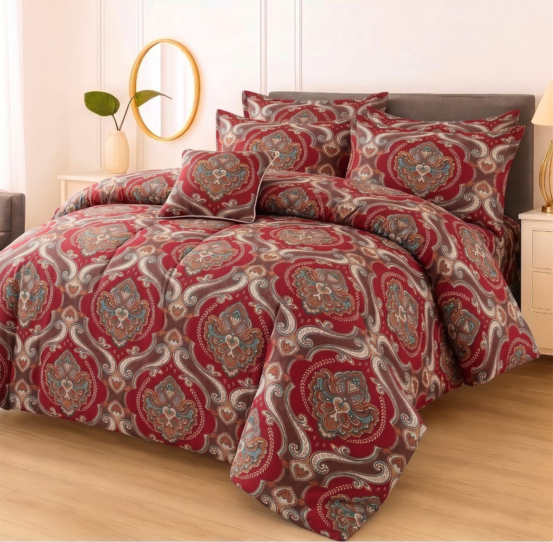 7Pcs Comforter Set King Size Design KCC 645