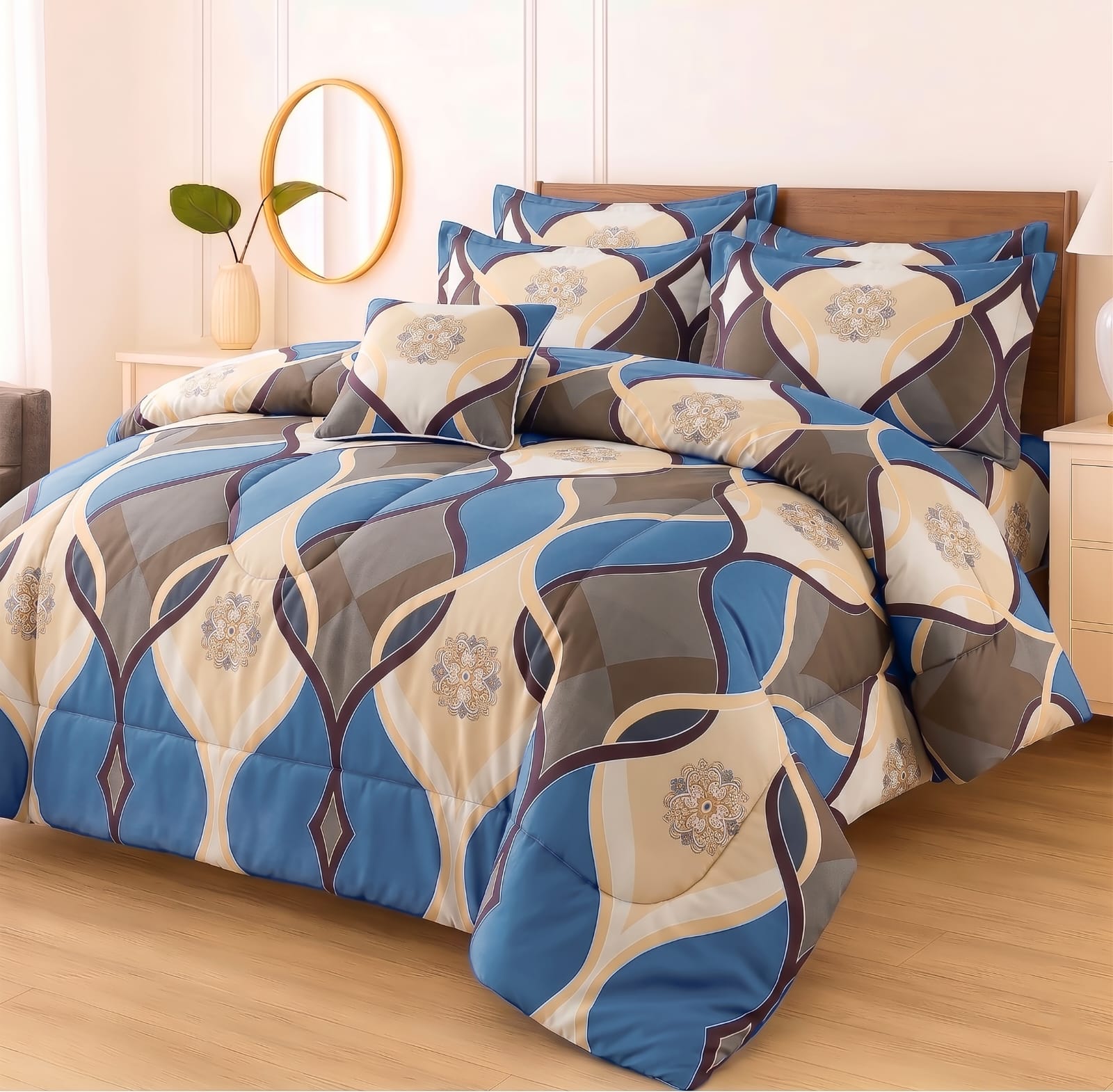 7Pcs Comforter Set King Size Design KCC 637