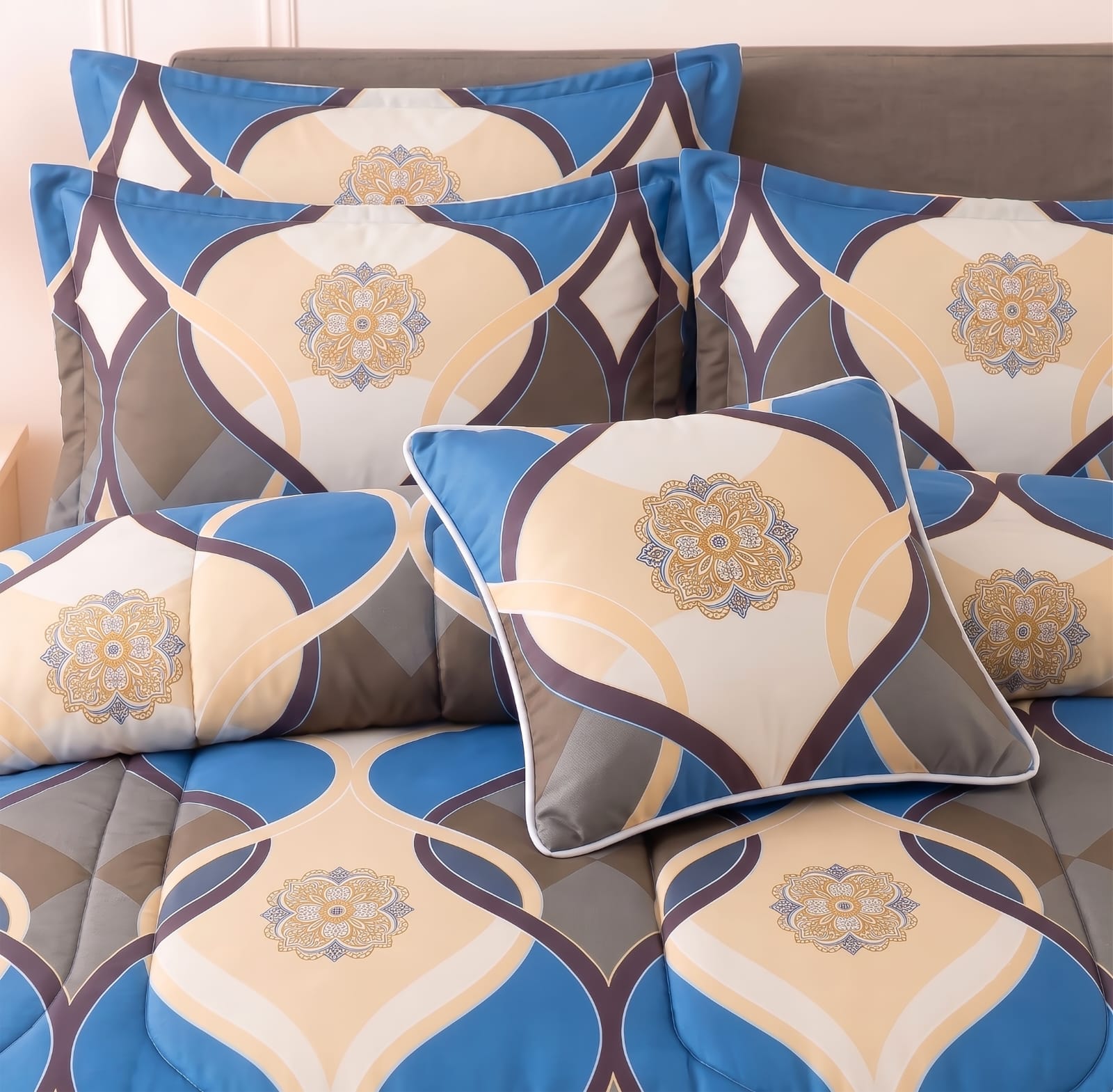 7Pcs Comforter Set King Size Design KCC 637
