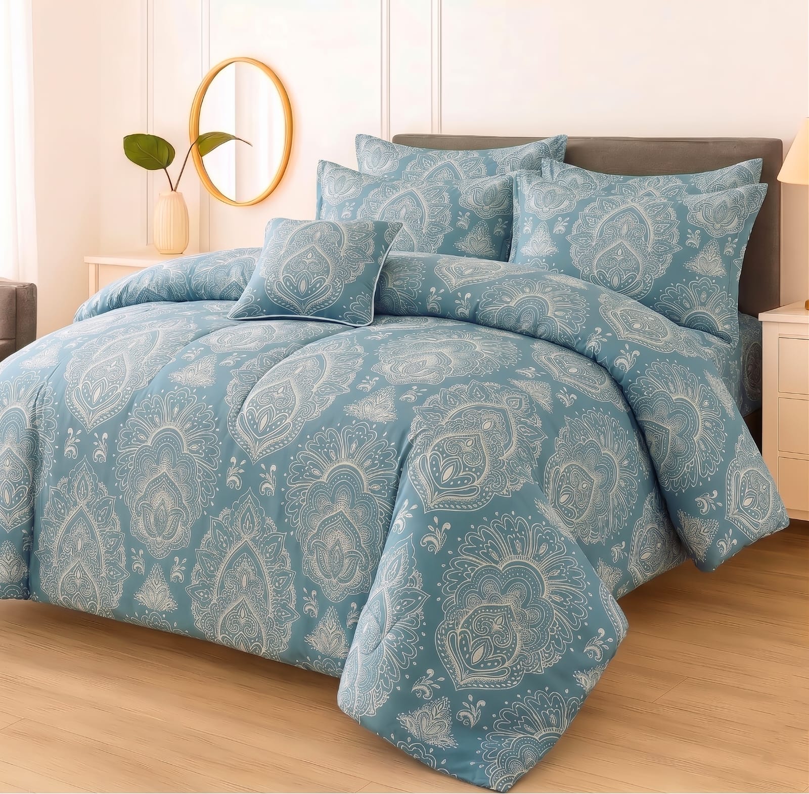 7Pcs Comforter Set King Size Design KCC 634
