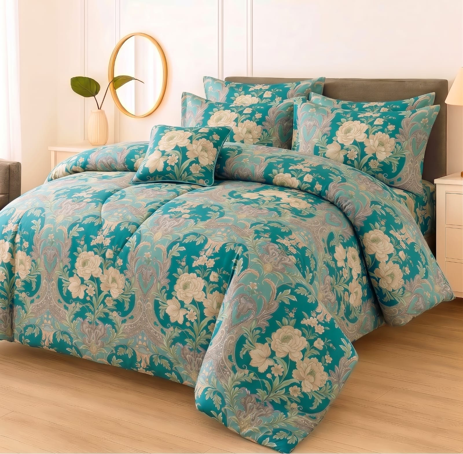 7Pcs Comforter Set King Size Design KCC 633