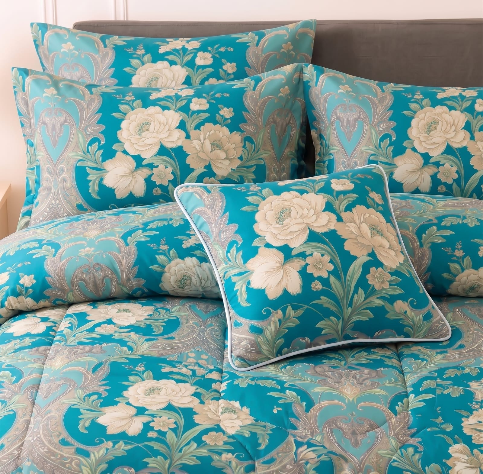 7Pcs Comforter Set King Size Design KCC 633