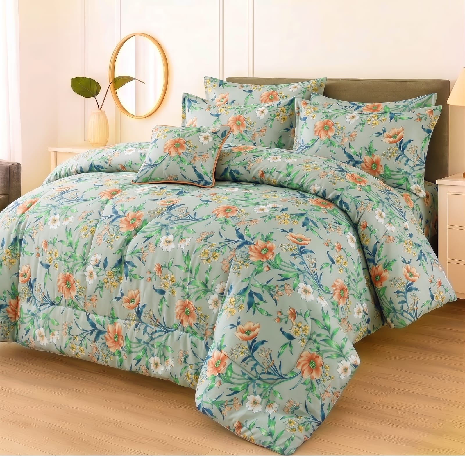 7Pcs Comforter Set King Size Design KCC 628