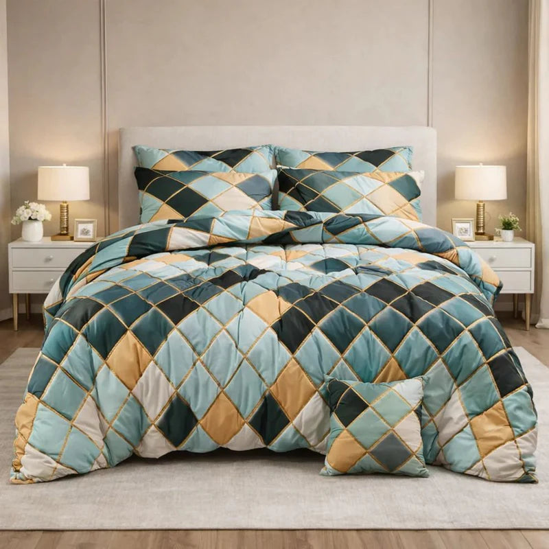 Winter Quilt/Razai set (Heavy Polyester Filling) AKR-82