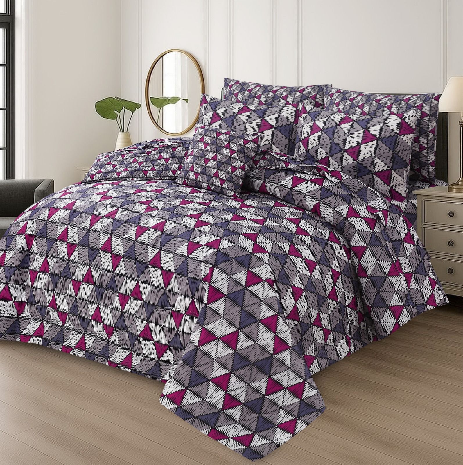 7Pcs Comforter Set King Size Design KCC 685
