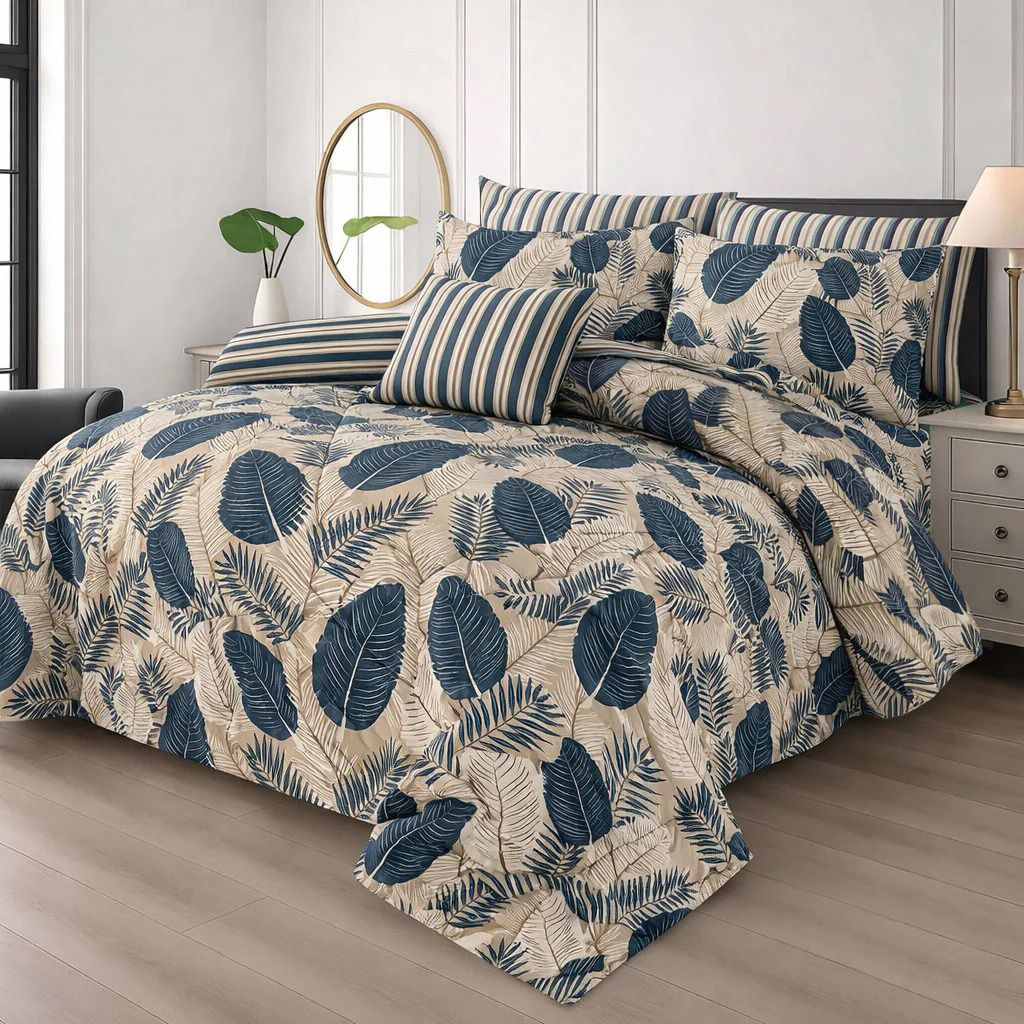 7Pcs Comforter Set King Size Design KCC 686
