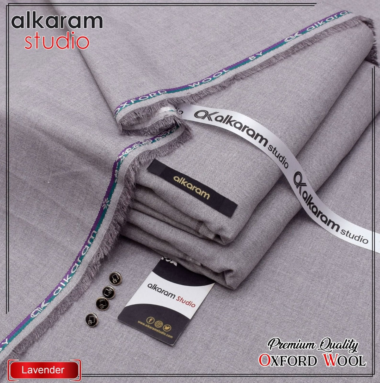Premium Quality Winter Wool Oxford Fabric by Alkaram [R-81009]