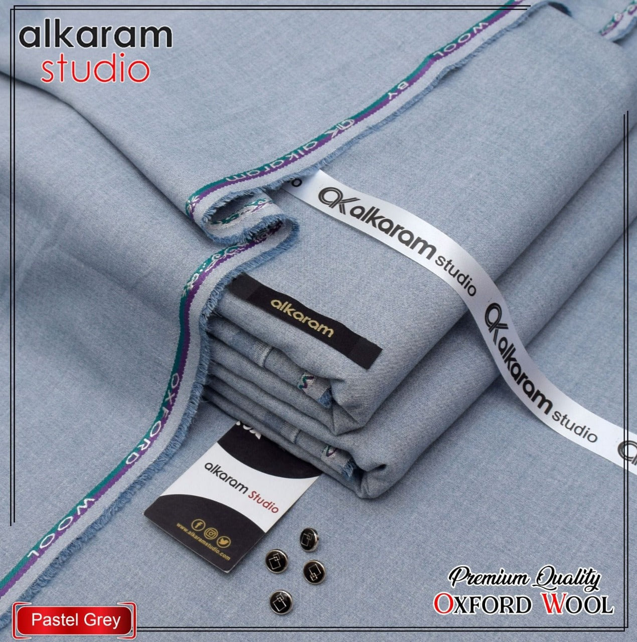 Premium Quality Winter Wool Oxford Fabric by Alkaram [R-81002]