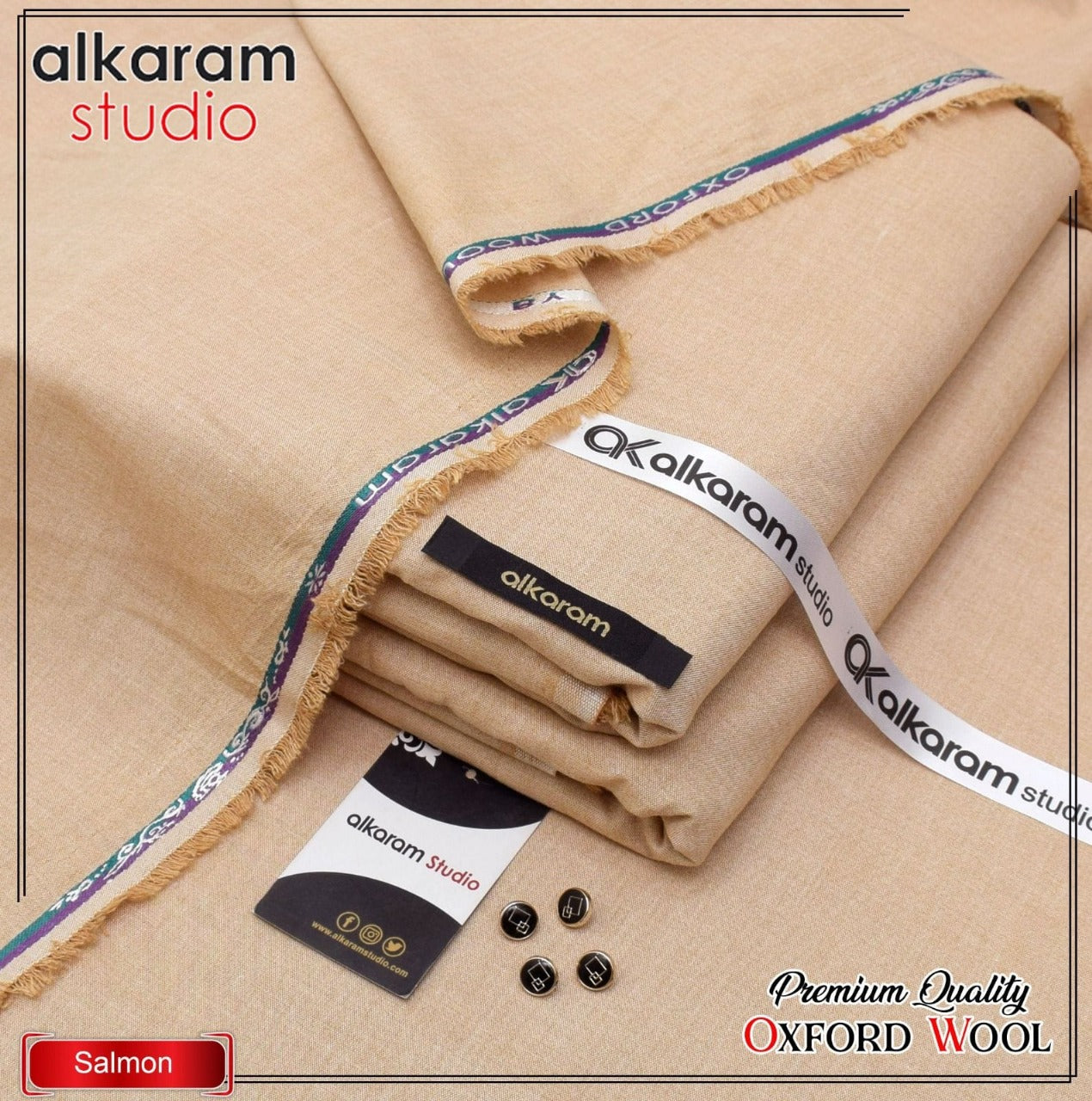 Premium Quality Winter Wool Oxford Fabric by Alkaram [R-81005]