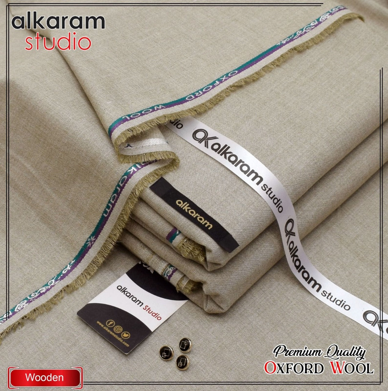 Premium Quality Winter Wool Oxford Fabric by Alkaram [R-81007]