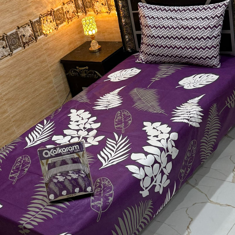 Alkaram single pair pure cotton bed sheet [S-7539]