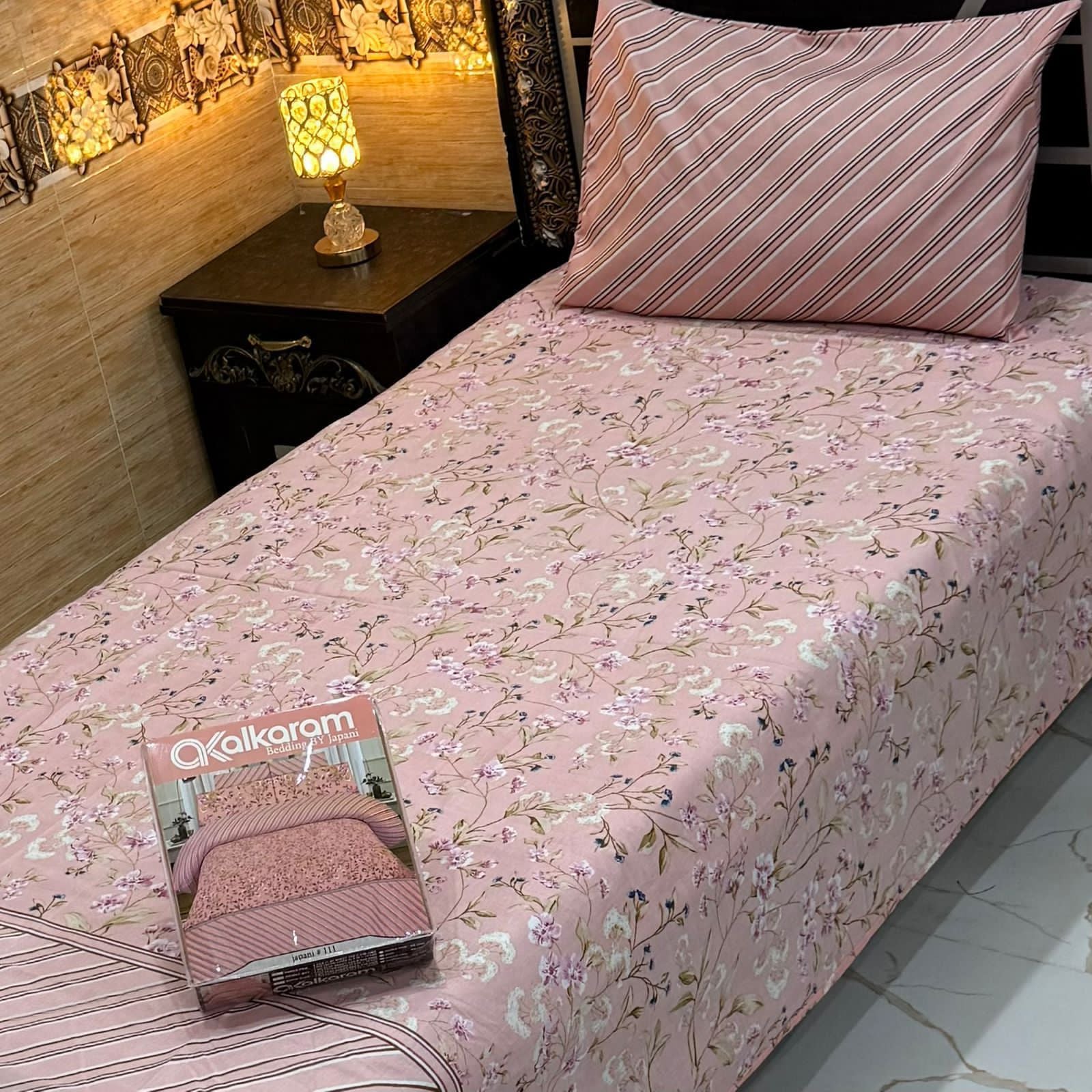 Alkaram single pair pure cotton bed sheet [S-7525]