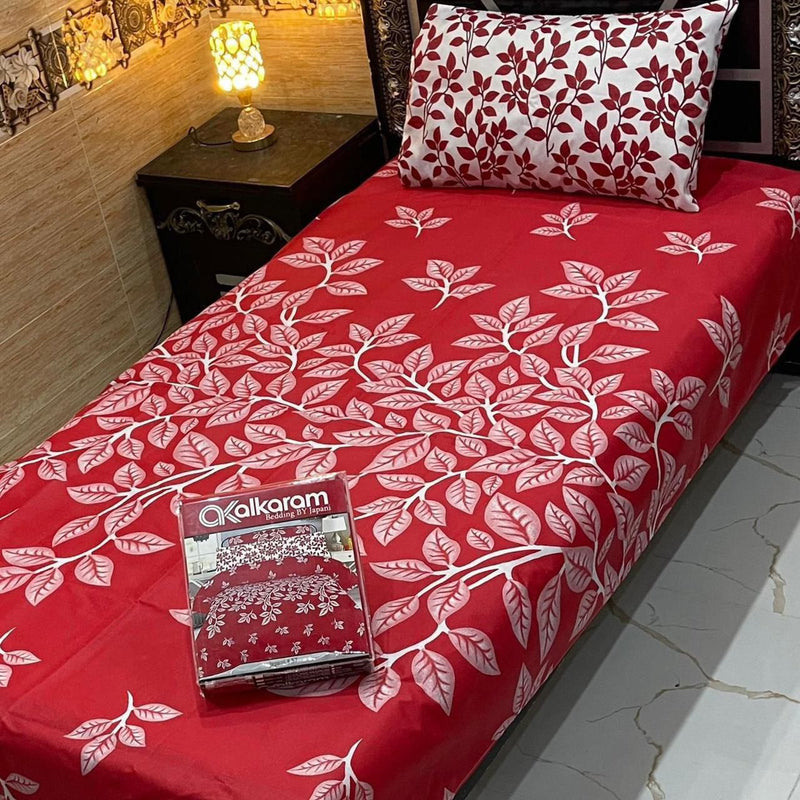 Alkaram single pair pure cotton bed sheet [S-7514]