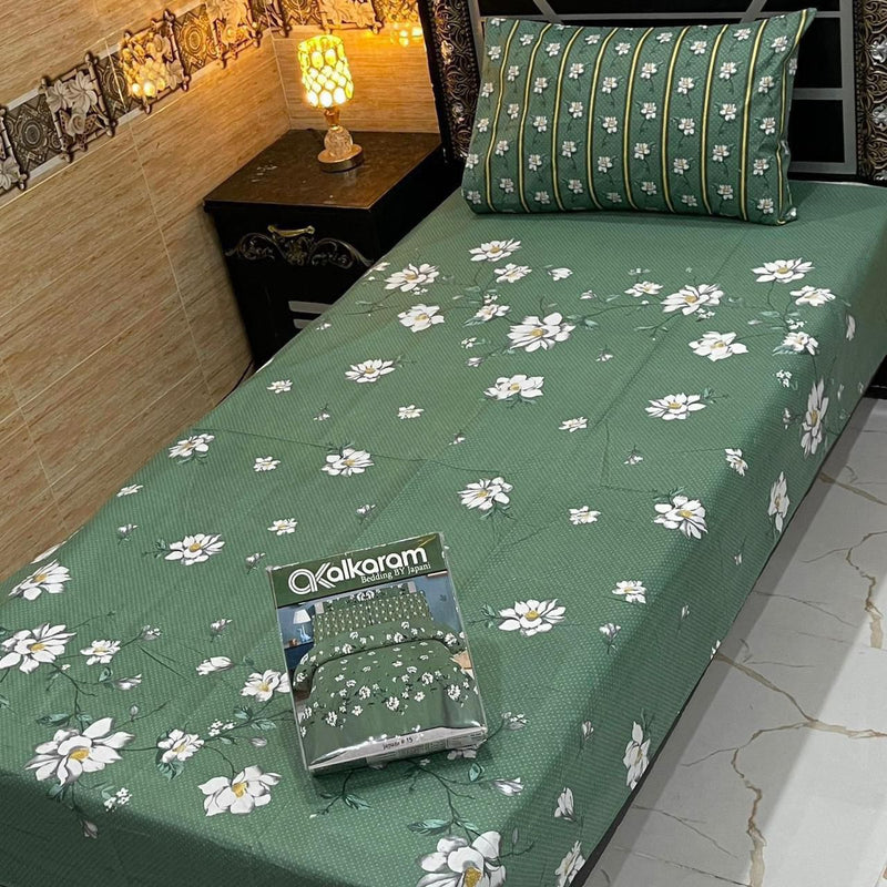 Alkaram single pair pure cotton bed sheet [S-7510]