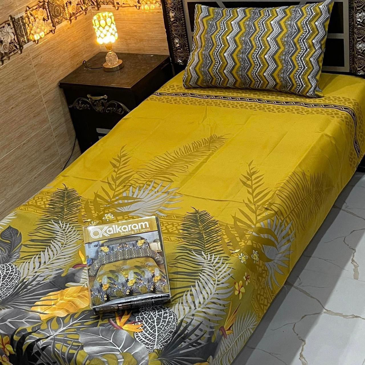 Alkaram single pair pure cotton bed sheet [S-7511]