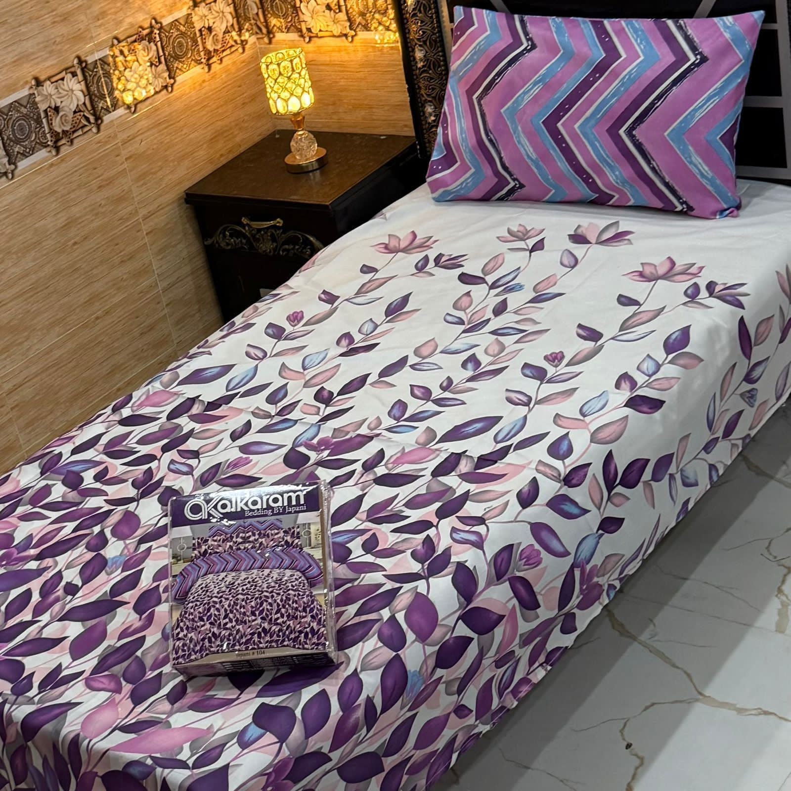 Alkaram single pair pure cotton bed sheet [S-7512]