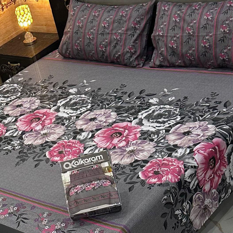 Cotton King Size Double Bed Sheet [D-7510]