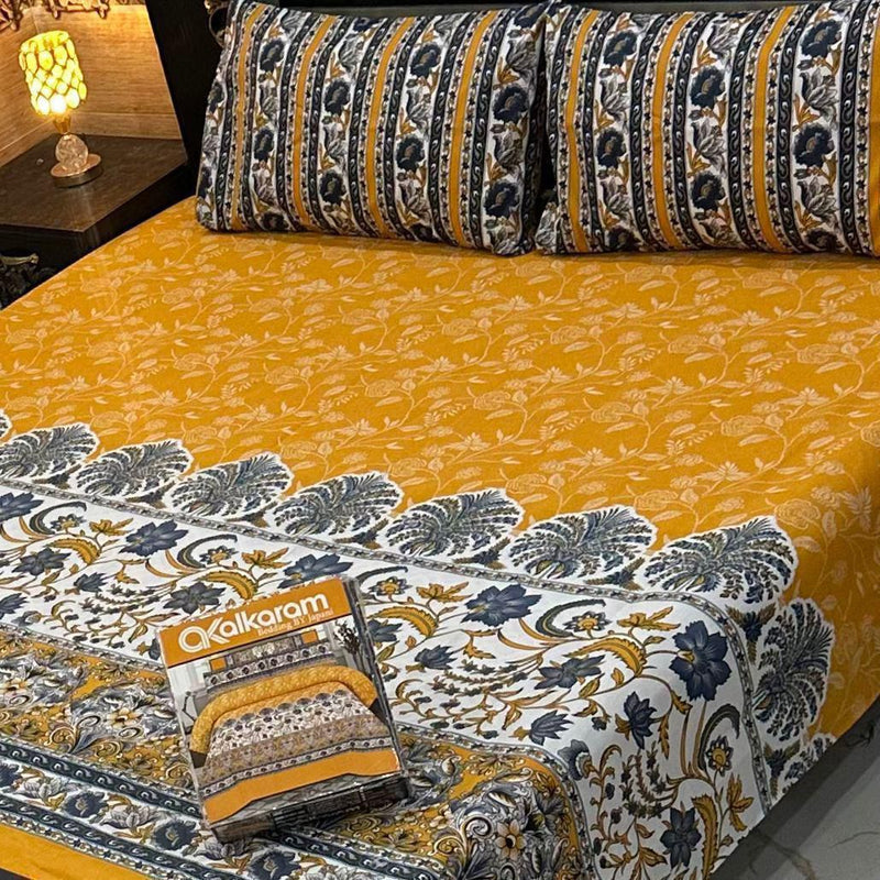 Cotton King Size Double Bed Sheet [D-7518]