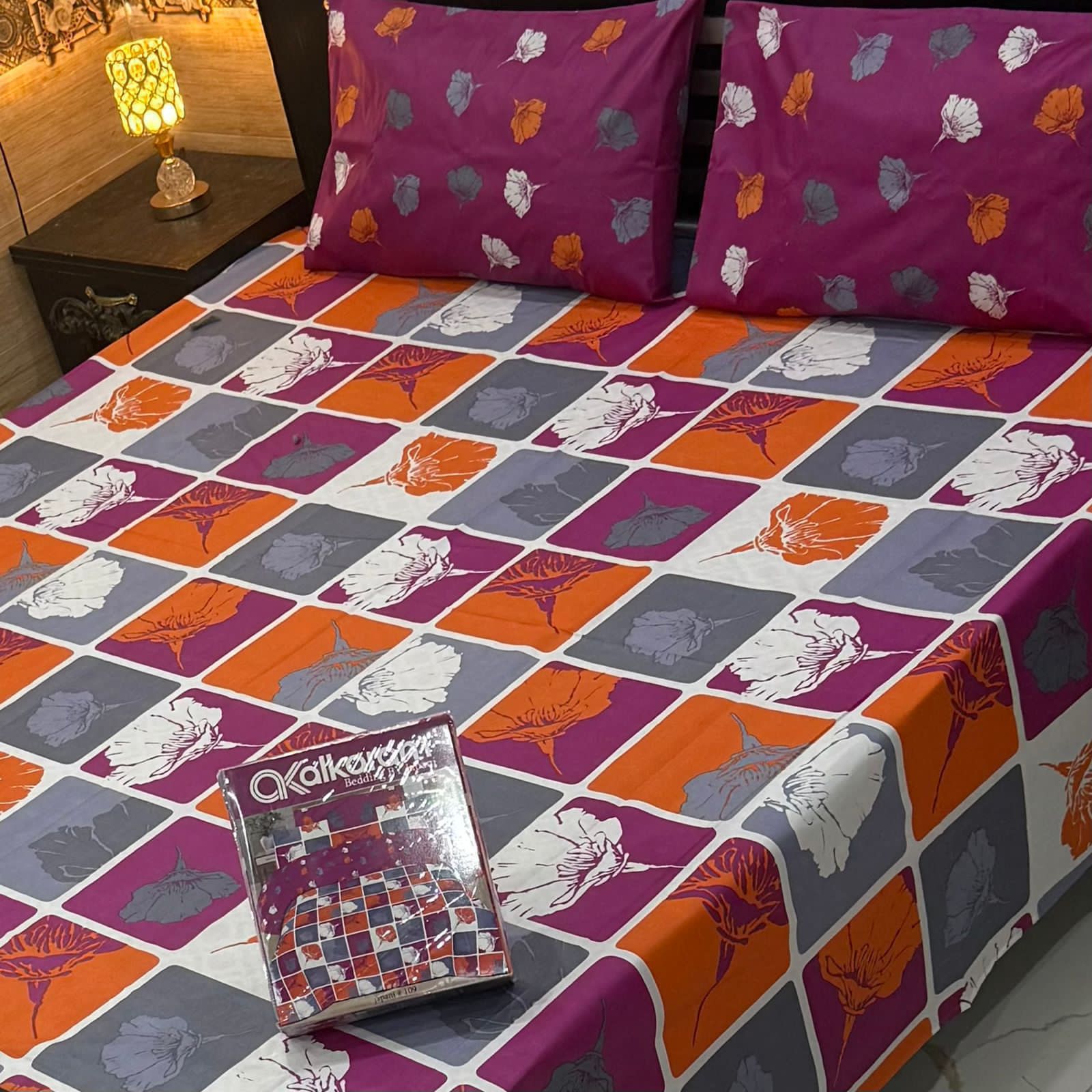 Cotton King Size Double Bed Sheet [D-7508]
