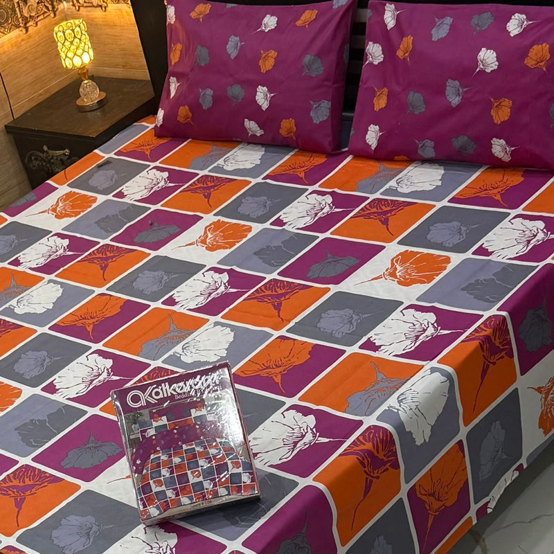 Cotton King Size Double Bed Sheet [D-7508]
