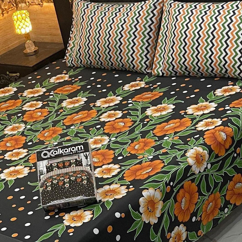 Cotton King Size Double Bed Sheet [D-7519]