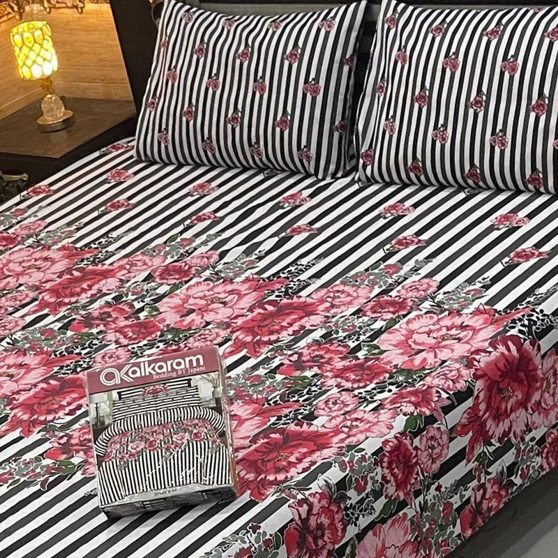 Cotton King Size Double Bed Sheet [D-7521]