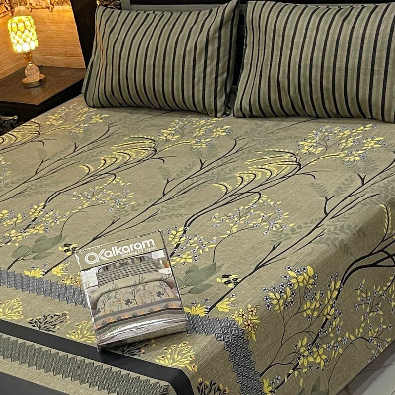Cotton King Size Double Bed Sheet [D-7512]
