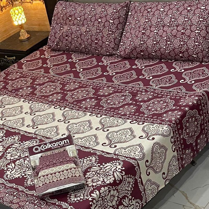 Cotton King Size Double Bed Sheet [D-7542]