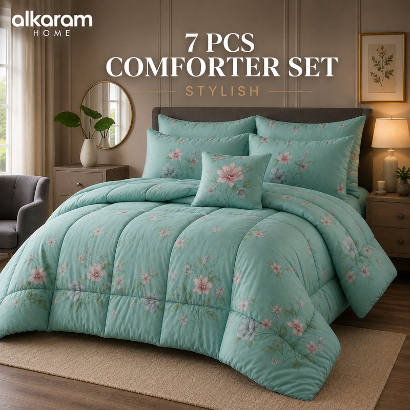 7Pcs Comforter Set King Size Design KCC 672